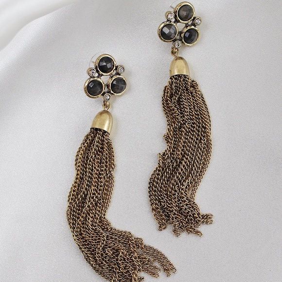 SALE 👀 Bronze Chain Statement Earrings - Picture 3 of 6
